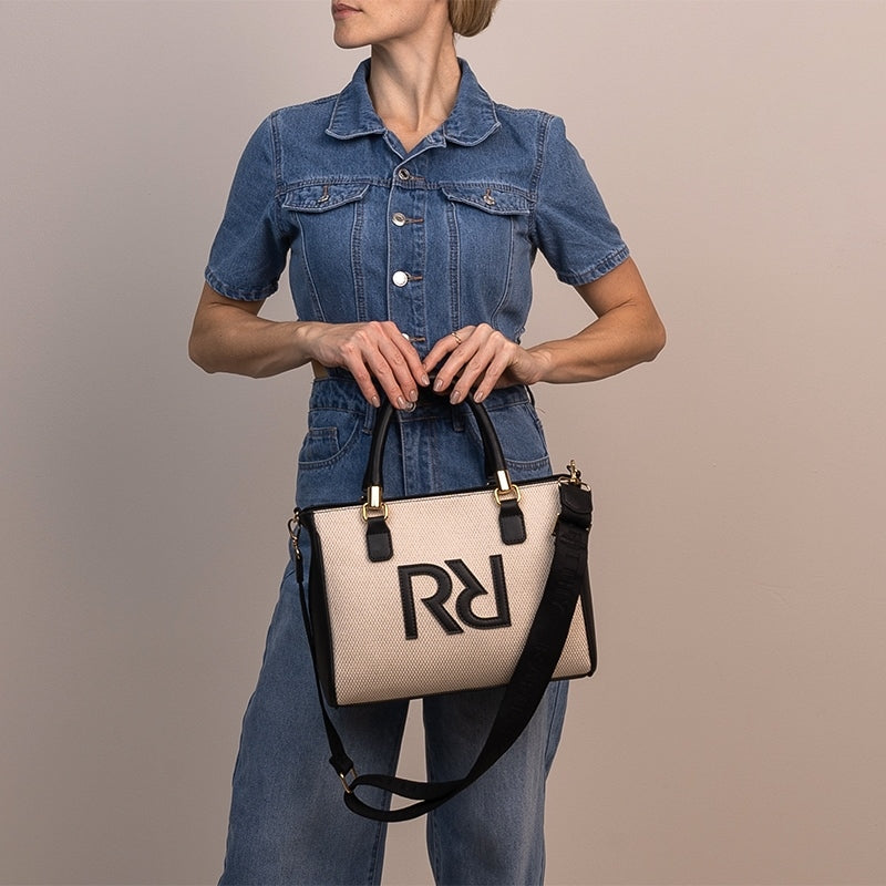 Bolsa Detalhe Palha Média Rafitthy com chaveiro