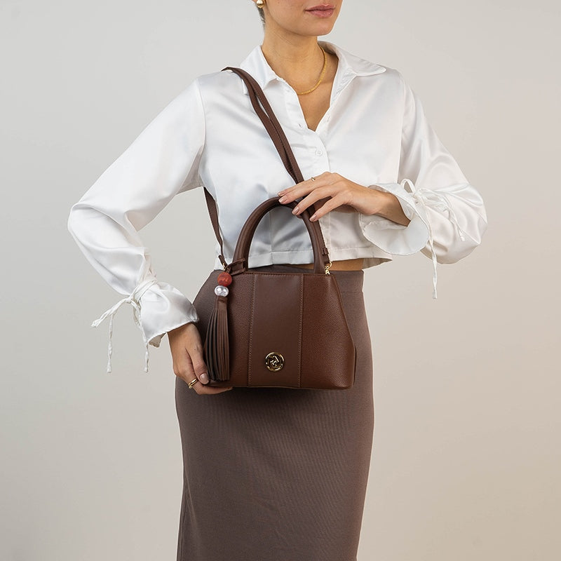 Bolsa Estruturada com Alça de Mão e Textura Croco – Rafitthy