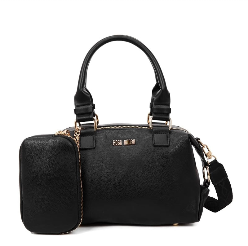 Bolsa de Mão com Alça Transversal e Mini Nécessaire – Rosa Amora