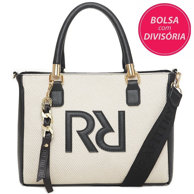 Bolsa Detalhe Palha Média Rafitthy com chaveiro
